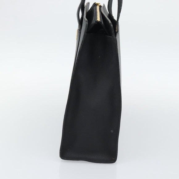 SAINT LAURENT Tote Bag Leather Black Gold Auth 194015