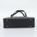 SAINT LAURENT Tote Bag Leather Black Gold Auth 194015-5