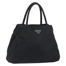 PRADA Hand Bag Nylon Black Silver Auth 194017-1