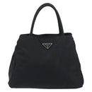 PRADA Hand Bag Nylon Black Silver Auth 194017-2