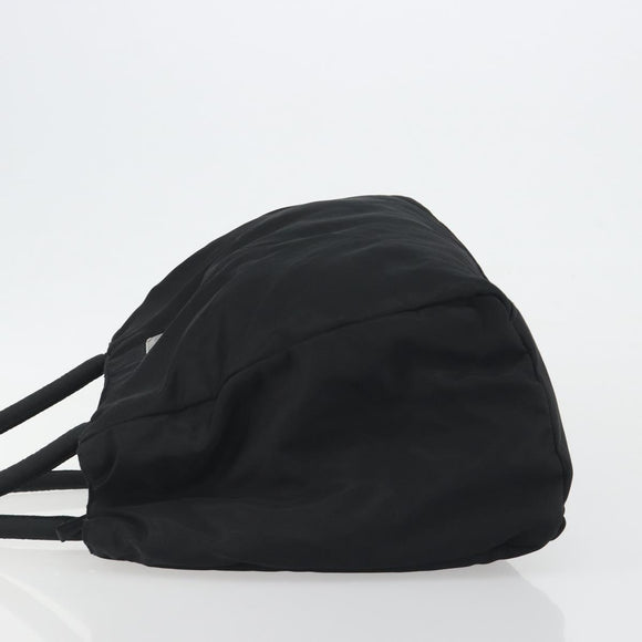 PRADA Hand Bag Nylon Black Silver Auth 194017