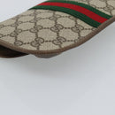 GUCCI GG Supreme Web Sherry Line Pouch PVC Beige Gold 89 01 021 Auth 194021A-16