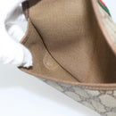 GUCCI GG Supreme Web Sherry Line Pouch PVC Beige Gold 89 01 021 Auth 194021A-10