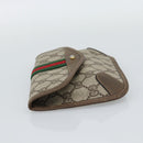 GUCCI GG Supreme Web Sherry Line Pouch PVC Beige Gold 89 01 021 Auth 194021A-3