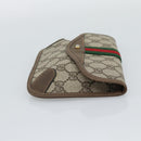 GUCCI GG Supreme Web Sherry Line Pouch PVC Beige Gold 89 01 021 Auth 194021A-4