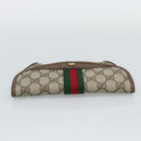 GUCCI GG Supreme Web Sherry Line Pouch PVC Beige Gold 89 01 021 Auth 194021A-5