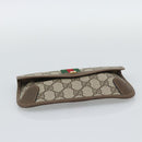 GUCCI GG Supreme Web Sherry Line Pouch PVC Beige Gold 89 01 021 Auth 194021A-6