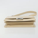 GUCCI Hand Bag Leather Beige Silver 007 406 0265 Auth 194023-5