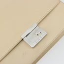 GUCCI Hand Bag Leather Beige Silver 007 406 0265 Auth 194023-15
