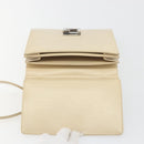GUCCI Hand Bag Leather Beige Silver 007 406 0265 Auth 194023-16