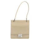 GUCCI Hand Bag Leather Beige Silver 007 406 0265 Auth 194023-2
