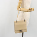 GUCCI Hand Bag Leather Beige Silver 007 406 0265 Auth 194023-24