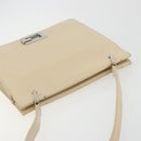 GUCCI Hand Bag Leather Beige Silver 007 406 0265 Auth 194023-6
