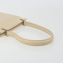 GUCCI Hand Bag Leather Beige Silver 007 406 0265 Auth 194023-8