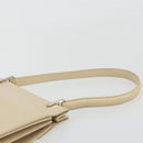 GUCCI Hand Bag Leather Beige Silver 007 406 0265 Auth 194023-9