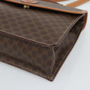CELINE Macadam Canvas Hand Bag PVC Leather 2way Brown Gold Auth 194025V-12