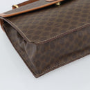 CELINE Macadam Canvas Hand Bag PVC Leather 2way Brown Gold Auth 194025V-13