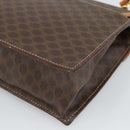 CELINE Macadam Canvas Hand Bag PVC Leather 2way Brown Gold Auth 194025V-14