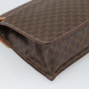 CELINE Macadam Canvas Hand Bag PVC Leather 2way Brown Gold Auth 194025V-15