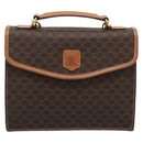 CELINE Macadam Canvas Hand Bag PVC Leather 2way Brown Gold Auth 194025V-2
