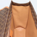 CELINE Macadam Canvas Hand Bag PVC Leather 2way Brown Gold Auth 194025V-20