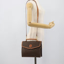 CELINE Macadam Canvas Hand Bag PVC Leather 2way Brown Gold Auth 194025V-25
