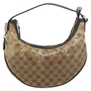 GUCCI GG Crystal Shoulder Bag Coated Canvas Beige Gold 181493 Auth 194027-13