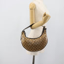 GUCCI GG Crystal Shoulder Bag Coated Canvas Beige Gold 181493 Auth 194027-22