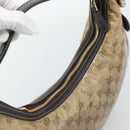 GUCCI GG Crystal Shoulder Bag Coated Canvas Beige Gold 181493 Auth 194027-6