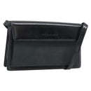 SAINT LAURENT Shoulder Bag Leather Black Gold Auth 194029-1