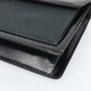 SAINT LAURENT Shoulder Bag Leather Black Gold Auth 194029-9