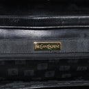 SAINT LAURENT Shoulder Bag Leather Black Gold Auth 194029-17