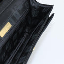 SAINT LAURENT Shoulder Bag Leather Black Gold Auth 194029-18