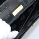SAINT LAURENT Shoulder Bag Leather Black Gold Auth 194029-21
