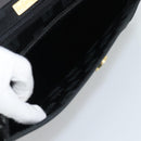SAINT LAURENT Shoulder Bag Leather Black Gold Auth 194029-23