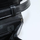 SAINT LAURENT Shoulder Bag Leather Black Gold Auth 194029-12