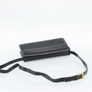 SAINT LAURENT Shoulder Bag Leather Black Gold Auth 194029-7