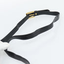 SAINT LAURENT Shoulder Bag Leather Black Gold Auth 194029-8