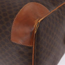 CELINE Macadam Canvas Boston Bag PVC Leather Brown Gold Auth 194032-16