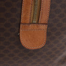 CELINE Macadam Canvas Boston Bag PVC Leather Brown Gold Auth 194032-23