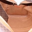 CELINE Macadam Canvas Boston Bag PVC Leather Brown Gold Auth 194032-24