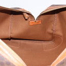 CELINE Macadam Canvas Boston Bag PVC Leather Brown Gold Auth 194032-25