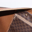 CELINE Macadam Canvas Boston Bag PVC Leather Brown Gold Auth 194032-26