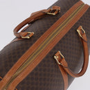 CELINE Macadam Canvas Boston Bag PVC Leather Brown Gold Auth 194032-8