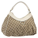 GUCCI GG Canvas Abbey Shoulder Bag Beige Gold 189833 Auth 194033V-1