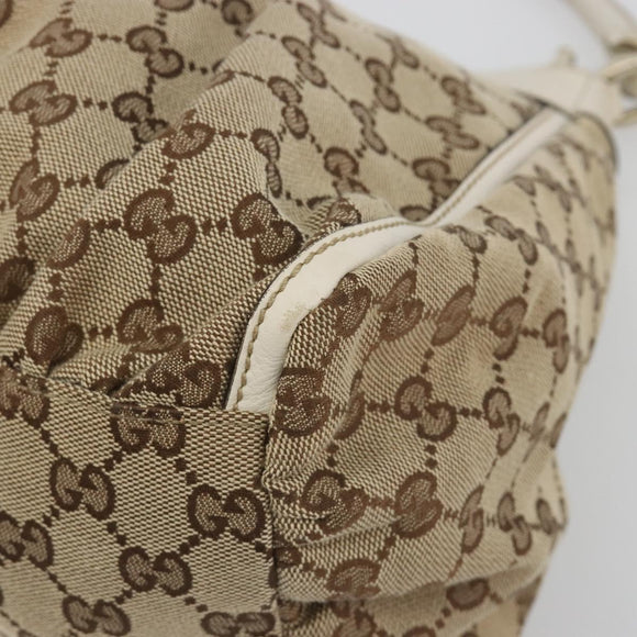 GUCCI GG Canvas Abbey Shoulder Bag Beige Gold 189833 Auth 194033V