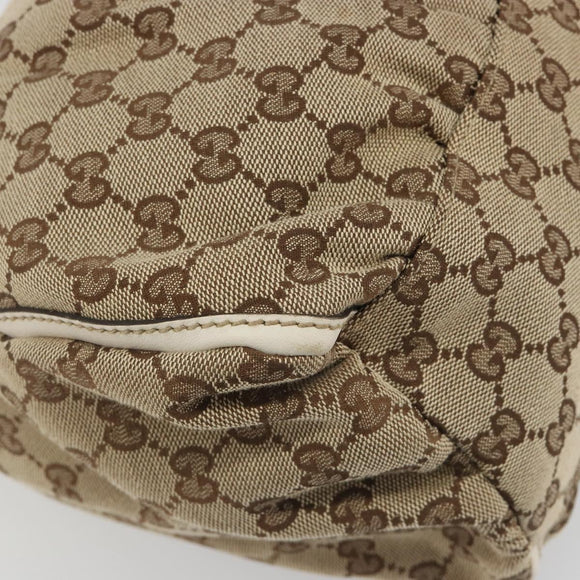 GUCCI GG Canvas Abbey Shoulder Bag Beige Gold 189833 Auth 194033V