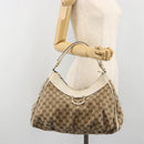 GUCCI GG Canvas Abbey Shoulder Bag Beige Gold 189833 Auth 194033V-23