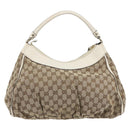 GUCCI GG Canvas Abbey Shoulder Bag Beige Gold 189833 Auth 194033V-3