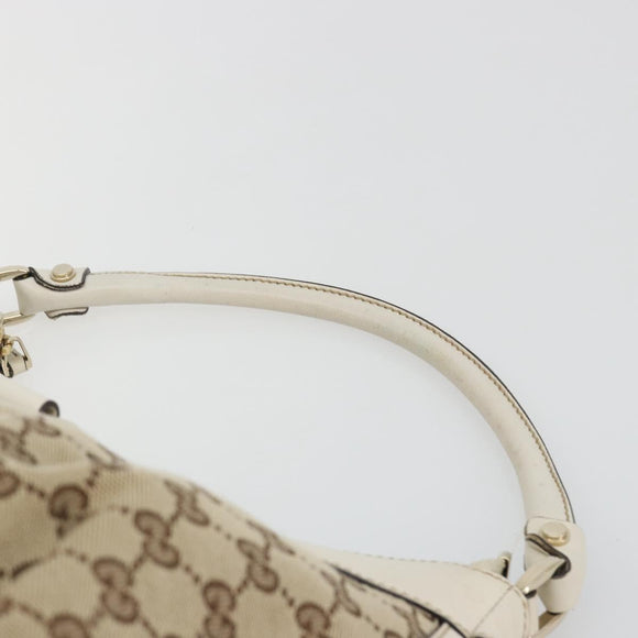 GUCCI GG Canvas Abbey Shoulder Bag Beige Gold 189833 Auth 194033V